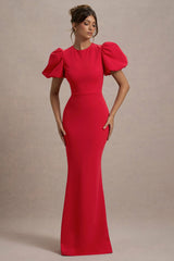 Love Letters | Red Puff-Sleeve Maxi Dress