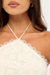 Jgr & Stn Gracie Halter Top Cream