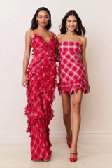 Kennedi Tartan Bow Mini Dress