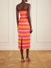 Manolo Blahnik Leila striped taffeta-faille midi dress