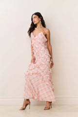 Ellietta Tartan Ruffle Maxi Dress - NEAPOLITAN