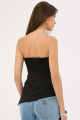 Perfect Stranger Luca Strapless Asymmetrical Top Black