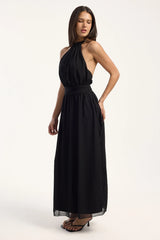 Luck & Trouble Kera Halter Maxi Dress Black