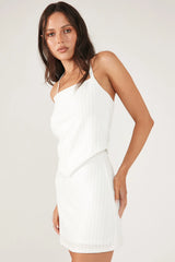 Perfect Stranger Cays Textured Halter Top Cream