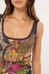 Neovision Grimrose Singlet Tank Top Washed Black