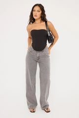 Luck & Trouble Quinn Strapless Corset Top Black