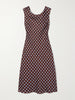 Leo polka-dot TENCEL™ lyocell-blend satin midi dress