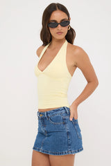L&t Sylvia Halter Top Lemon