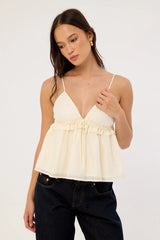 Perfect Stranger Amie Frill Cami Top Off White