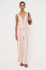 Perfect Stranger Palermo Tie Up Stripe Top Multi Stripe