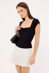 Luck & Trouble Cherie Polka Mini Skirt White