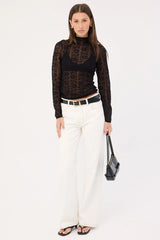 Sndys The Label Rhea Lace Top Black