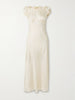 Emerence ruffled polka-dot silk-blend twill midi dress