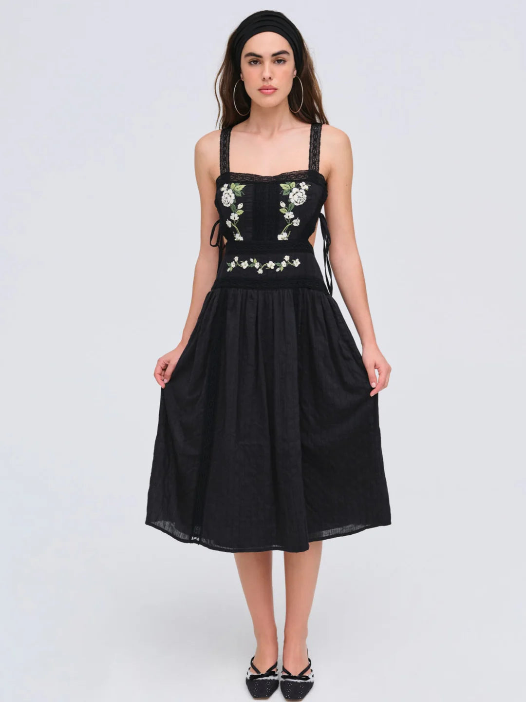 Jolene Embroidered Midi Dress