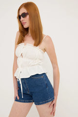 Luck & Trouble Ariel Gathered Top White