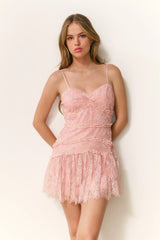 Galilea Chantilly Lace Mini Dress