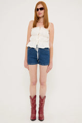 Luck & Trouble Ariel Gathered Top White