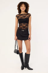 Motel Nova Unlined Lace Top Black