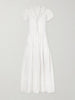 Eliette ruffled brodeire anglaise-trimmed organic cotton midi dress
