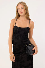 Luck & Trouble Nala Lace Up Back Top Black