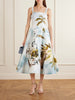 Dominican Landscape printed cotton-poplin midi dress