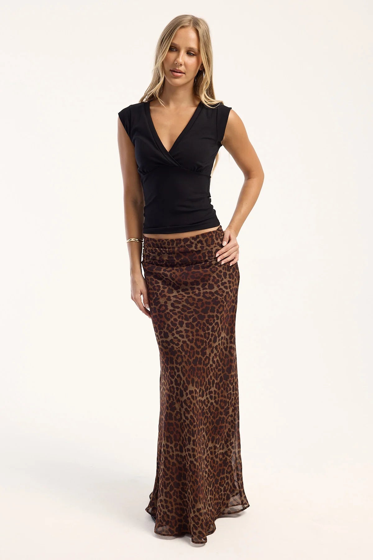 Luck & Trouble Sacha Leopard Maxi Skirt Animal Print
