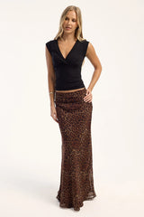 Luck & Trouble Sacha Leopard Maxi Skirt Animal Print