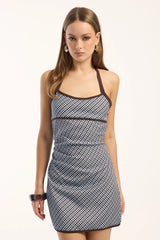Luck & Trouble Parker Check Mini Dress Blue Check