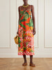 Fruit Trolley printed cotton midi dress