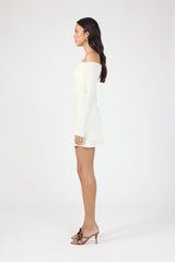 Perfect Stranger Brynn Draped Mini Dress Cream