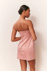 Avena Satin Bow Detail Mini Dress