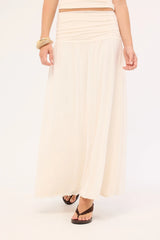 Luck & Trouble Millie Mesh Maxi Skirt Off White