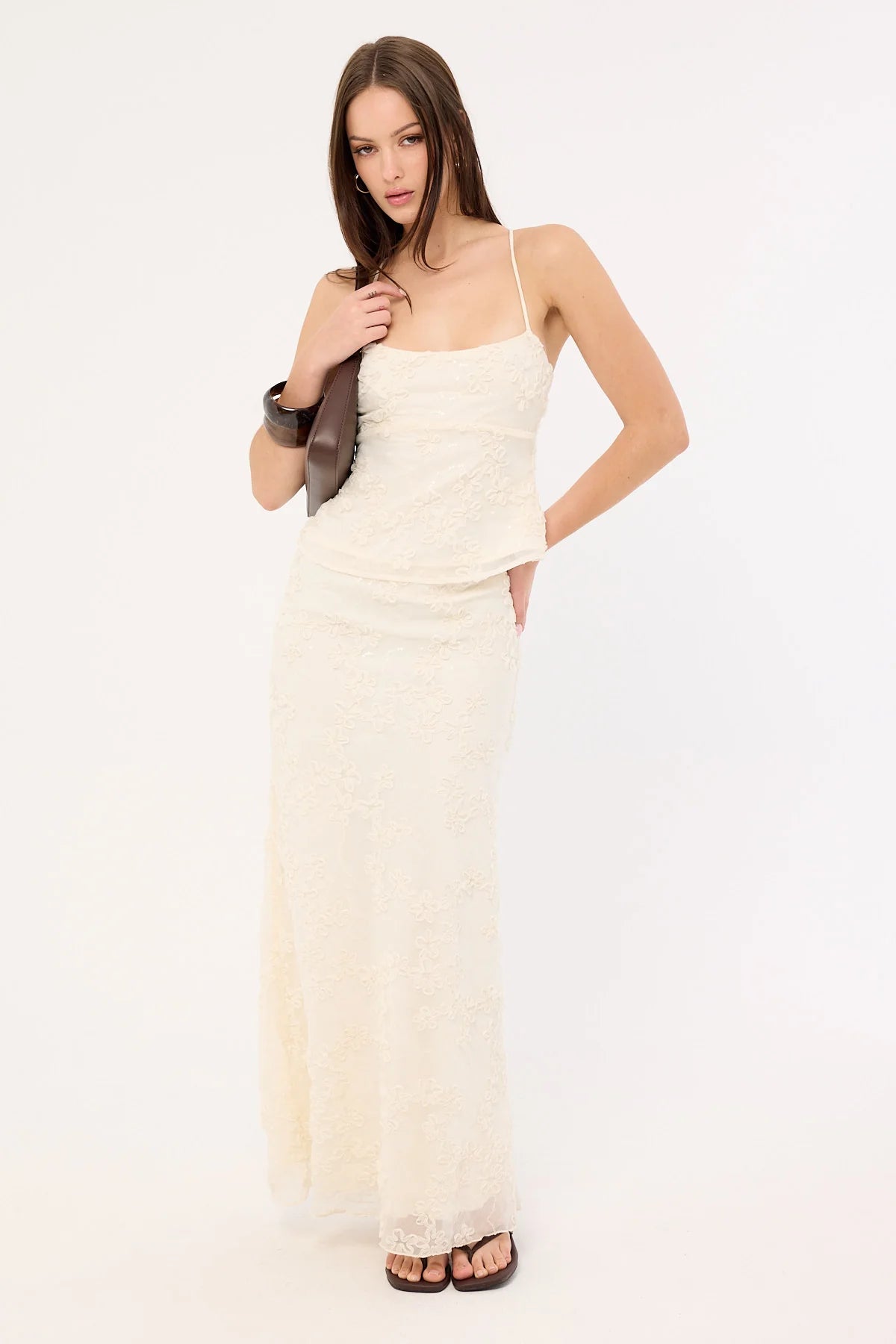 Luck & Trouble Nala Maxi Skirt Cream