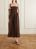 Shirred organic cotton midi dress