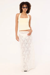 L&t Recycled Halterneck Jersey Top Butter