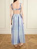 Azzurra Ikat striped cotton midi dress