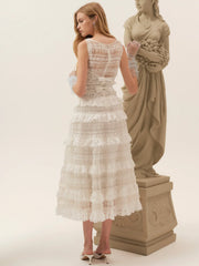Ruffle Bows Midi Dress