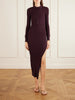 Logo-embroidered ribbed polo midi dress