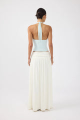 Perfect Stranger Siena Halter Cowl Top Blue