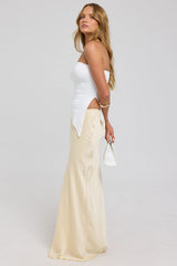 Perfect Stranger Capri Mid Rise Maxi Skirt Lemon