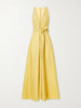 Belted cotton-blend midi dress