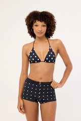 L&t POLKA DOT TIE BIKINI TOP Black Polka