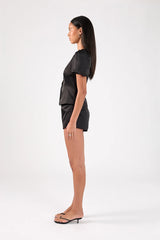 Perfect Stranger Fenella Short Sleeve Top Black