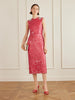 Crystal-embellished sequined satin midi dress