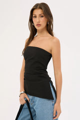 Perfect Stranger Luca Strapless Asymmetrical Top Black
