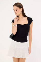 Luck & Trouble Cherie Polka Mini Skirt White