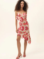 Cupid Dot Asymmetrical Midi Dress