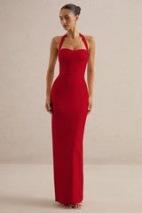 Heloira | Red Sweetheart-Neck Maxi Dress