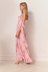 Marlana Floral Silk Chiffon Maxi Dress