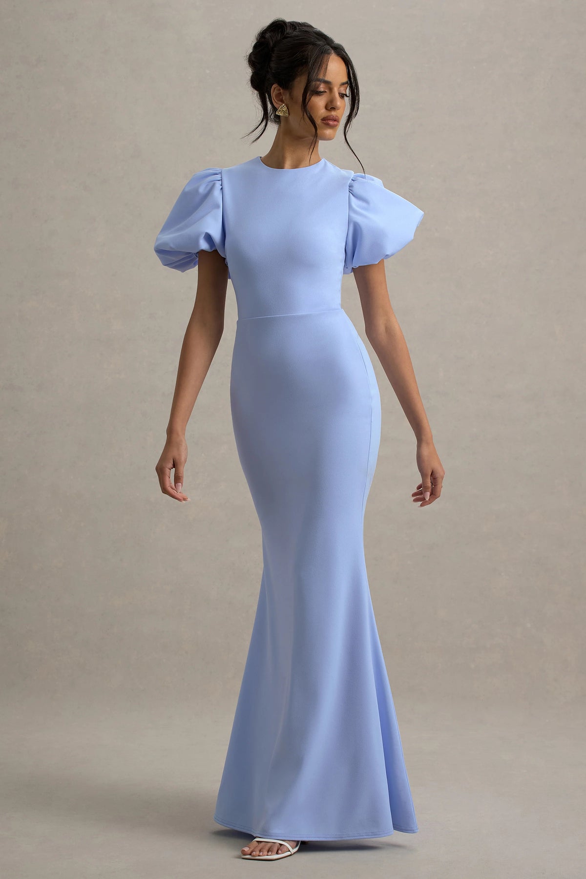 Love Letters | Powder Blue Puff-Sleeve Maxi Dress